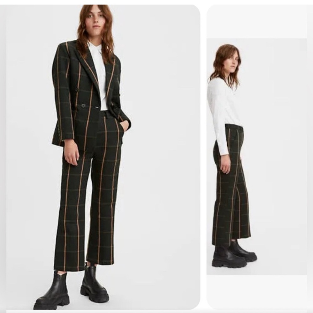 Levi’s Math Club Flare - black & tan Plaid slacks